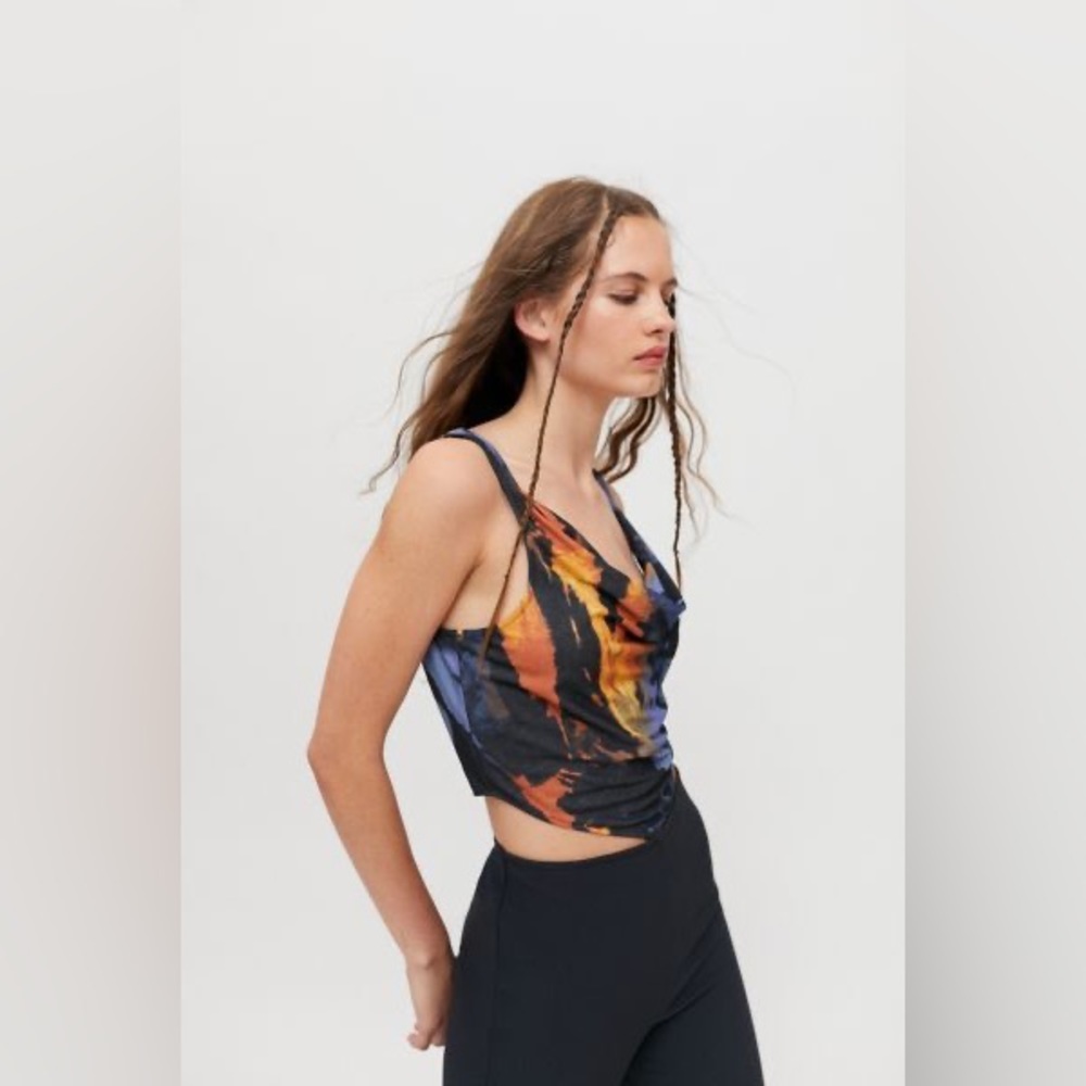 Urban Outfitters Naomi Tie Dye Cowl Neck Crop Top [NWT]